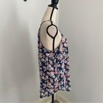 Cotton On Floral Sleeveless Ruched Racerback Blouse Large Navy Pink Cottagecore Photo 1