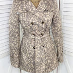 Anthropologie Daughters of the Liberation Subtle Survival Animal Print Trench Coat Taupe 2 Photo 0