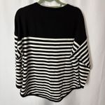 Philosophy NWT Woman 1X Plus Black White Stripe Pullover Sweater Intarsia Photo 10