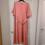 EXPRESS  Satin Wrap Midi Dress in Rose Pink Photo 7