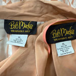Vintage Bob Mackie Silk Tank Top & Button Down Set XL Peach Bamboo 100% Silk White Photo 12