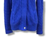 Ralph Lauren  Women's Size L Blue Cable Knit Full Zip Cardigan Sweater Classic Photo 4