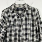 Madewell Ex-Boyfriend Shirt in Kemp Plaid Buttondown Top Black White Size XS GUC Photo 2