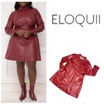 Eloquii  Elements Women's Plus size Mini Faux Leather Shirt Dress jacket coat 22 Photo 1