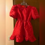 Sister Jane Jacquard Mini Dress with Open Heart Back in Red Photo 3