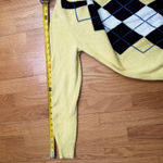 Liz Claiborne V-neck Sweater Yellow M Argyle Eclectic Grandpa Preppy Academia Photo 8