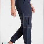 Athleta Chelsea Utility Jogger Navy White Stitching Tapered Pants Size 2 Petite Photo 1