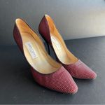 Jimmy Choo Red Mesh Overlay Stiletto Heels Sz 38.5 Photo 9