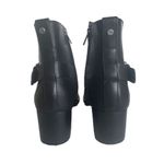 UGG  Atwood Black Buckle Strap Zip Moto Heel Boots Stacked Heel 9 (Light Scratch) Photo 2