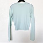 Hollister Crewneck Sheer Pale Green Ribbed Long Sleeve Top Size Medium Photo 8