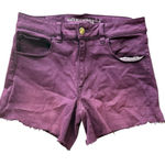 American Eagle AEO Super Stretch High Rise Shortie Denim Jean Shorts Burgundy Size 12 NWT Photo 0