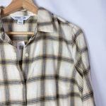 Old Navy  Beige & Brown Plaid Classic Long Sleeve Button Down S Photo 2