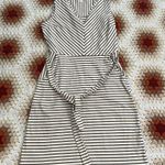 Monteau Black and White Striped Dress with Pockets and Strap to Cinch the Waist Photo 0