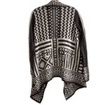 TOPIN Womens Geometric Aztec Print Waterfall Cardigan Sweater Black White M Size M Photo 1