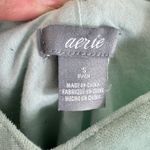 Aerie  Mint Green Crushed Velvet Strappy Tiered Ruffled Cropped V-Neck Blouse S Photo 2
