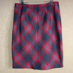 The Limited  Plaid Pencil Skirt Red Grey Women's Career Business Office Sz 12 EUC Photo 1