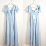 NWT Revelry Madeline Convertible Chiffon Maxi Dress Light Blue Size 6 Photo 3