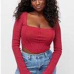 Urban Outfitters Corset Cropped Long Sleeve Top Size Small Photo 7