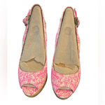 Lilly Pulitzer  Krisie Pink Leather Cork Wedges. Brand new! Barbie shoes Photo 1
