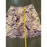 Ann Taylor Loft Women's Size 8 Purple Linen Geometric Pleated Short Skirt Photo 2