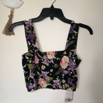 Agua Bendita  Leah Floral Black Crop BOUTIQUE Top Photo 0