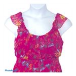 Old Navy  Floral Tiered Maxi Sundress Medium NWT Fuchsia Pink Summer Dress Photo 2