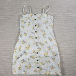 Forever 21  Denim Floral Babydoll Dress Small White Button‎ Down Y2k Cottagecore Photo 4
