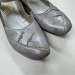 Reiker Grey Leather Artsy Mary Jane Heels Womens 9.5 Lagenlook Casual Funky Gray Photo 6