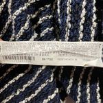 ZARA Striped Textured Mock Neck 3/4 Sleeve Sweater Top Navy White Size Medium Photo 14