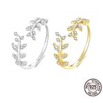 Boutique Sparkly‎ 5a Cz Leaf Ring | White Gold Plated Sterling Silver Photo 7