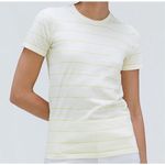 Everlane organic Cotton Crew Classic Tee Shirt Light Pastel Yellow Stripe Small Photo 1