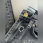 River Island Women’s  Mom Sculpt Black Denim Jeans 24 4 Rhinestone Stud New Photo 1