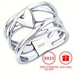 925 Sterling Silver Geometric Stack Band Ring Size 7 NWT Photo 3