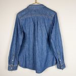Untuckit for Her Serena Shirt Blue Denim Cotton Western Long Sleeve Snap Size 6 Photo 8