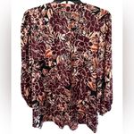 Burgundy Boho Floral Longsleeve Blouse Red Size M Photo 1