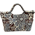 Vera Bradley Retired 2010 Slate Blooms The Gabby Quilted Tote Handbag Brown Gray Photo 0