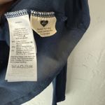 Madewell  Ribbed Button Front Long Sleeve Top Womens Small Collared Blue‎ Preppy Photo 2