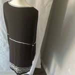 Embroidered Black and White Women's Top Size M Photo 4