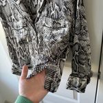 ZARA Women’s Snake Skin Button Down Satin Long Sleeve Blouse Size X Small Photo 4