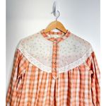 Suzanne Betro Weekend Cottagecore Vintage Style Size Medium Plaid Blouse Photo 4