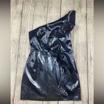 H:ours  For Revolve Aneta Stretch‎ Vinyl Mini Dress In Navy Size L NWOT $165 Photo 3