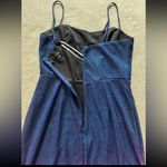 Lulus Women's Shiny Royal Blue Metallic Sleeveless Lined Mini Dress Size Small Photo 6