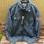 Ed Hardy  Women’s Blue Denim Shirt size L Photo 0