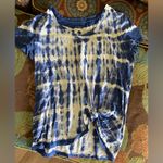 Merona  Blue and White Tie Front Short Sleeve T-Shirt Photo 0