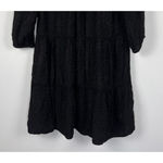 Nation Ltd Black Textured Tiered Dress Long Sleeve Tie Neck Sz S USA Photo 8
