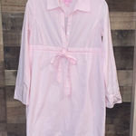 Lilly Pulitzer  100% Cotton Light Pink Pinstripe Shirt Dress Photo 0