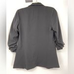 AQUA  Women’s Black Jacket, ruched sleeves, open front, lined, size small‎ Photo 2