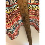 Tolani  Women‎ Shirt Tunic Silk Multicolor L Embroidered Neckline Tassel Tie Boho Photo 6