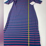 LuLaRoe  Julia Dress Blue and Pink NWT Size M Photo 4