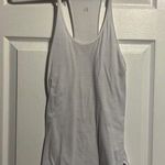 Lululemon White and Grey Striped Racerback Tank Top Size 6 Photo 0